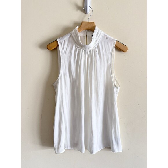 Worthington Women Blouse Work Large  High Neck‎ Sleeveless Keyhole Button NEW - Picture 1 of 3